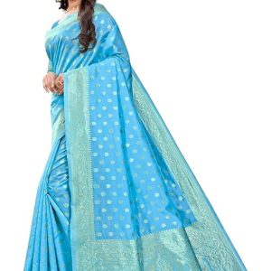 C J Enterprise Women's Pure Kanjivaram Silk Saree Banarasi Soft Sari With Blouse Piece For Wedding (Pari124-50)