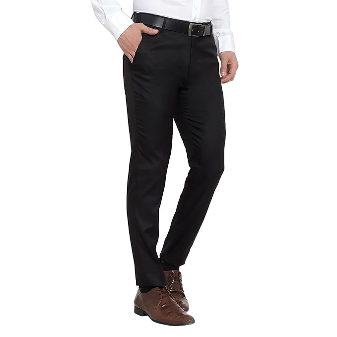 Men's Slim Fit Formal Trousers, Cotton Blend, Classic Business Formal Pants - Image 3