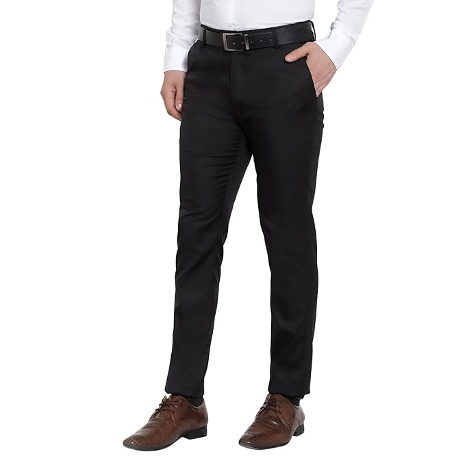 Men's Slim Fit Formal Trousers, Cotton Blend, Classic Business Formal Pants - Image 2